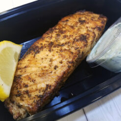 Alternative view of Blackened Salmon w/ Dill Sauce