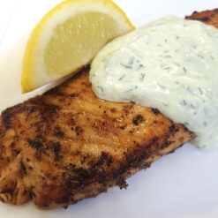 Blackened Salmon w/ Dill Sauce