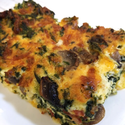 Spinach Mushroom Frittata w/ Bacon