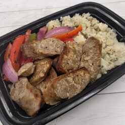 Alternative view of Beer-Braised Bratwurst with German-Style Warm Potato Salad
