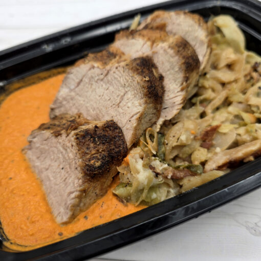 Pork Tenderloin with Tomato Gravy & Bacon-Fried Cabbage - Image 2