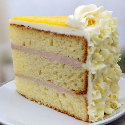 Lemon Raspberry Cake - Slice