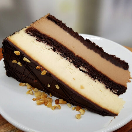 Double Decker Chocolate Peanut Butter Cake - Slice - Image 1